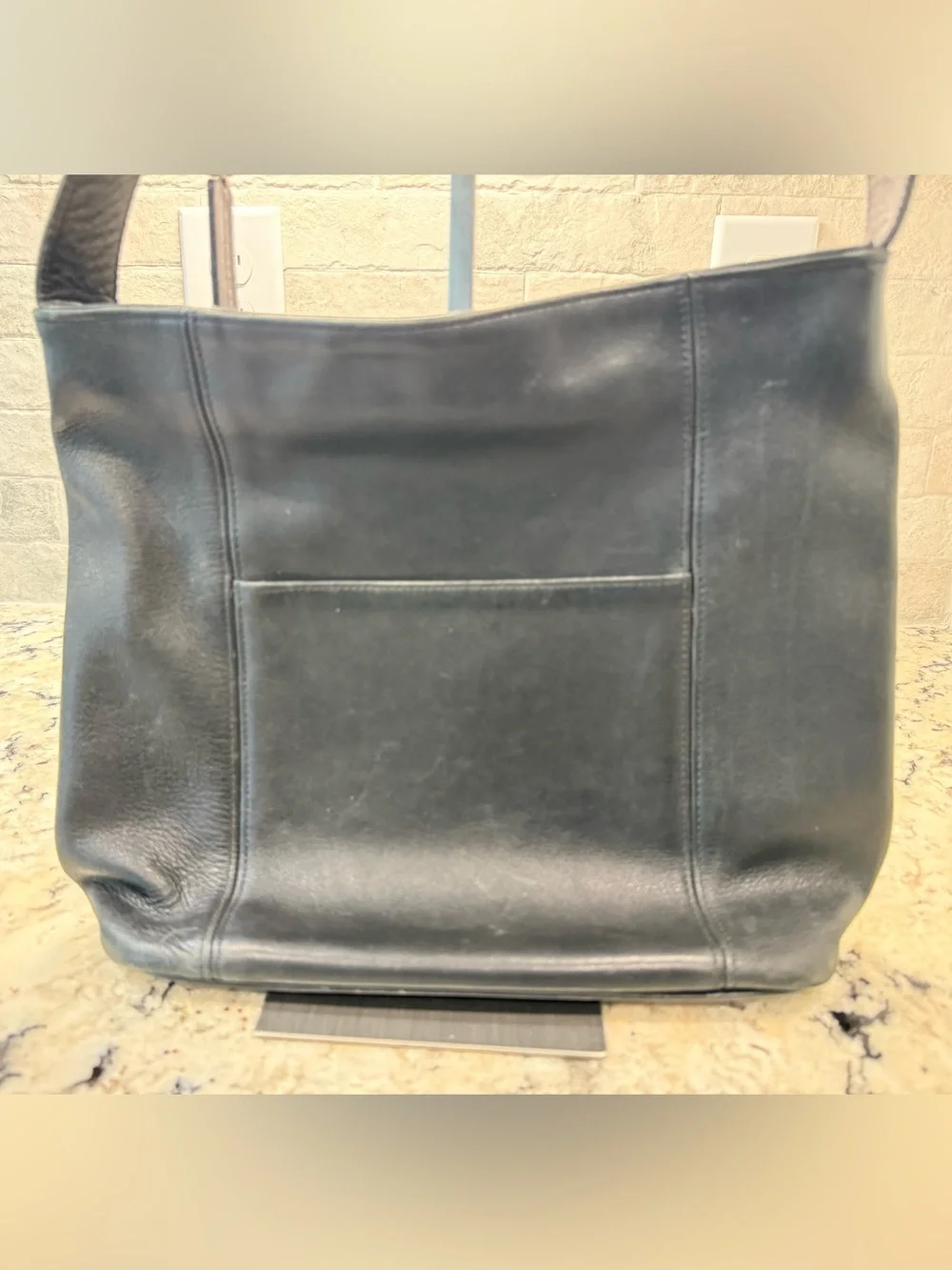 Coach EUC Vintage Made in USA Black Leather Companion Crossbody